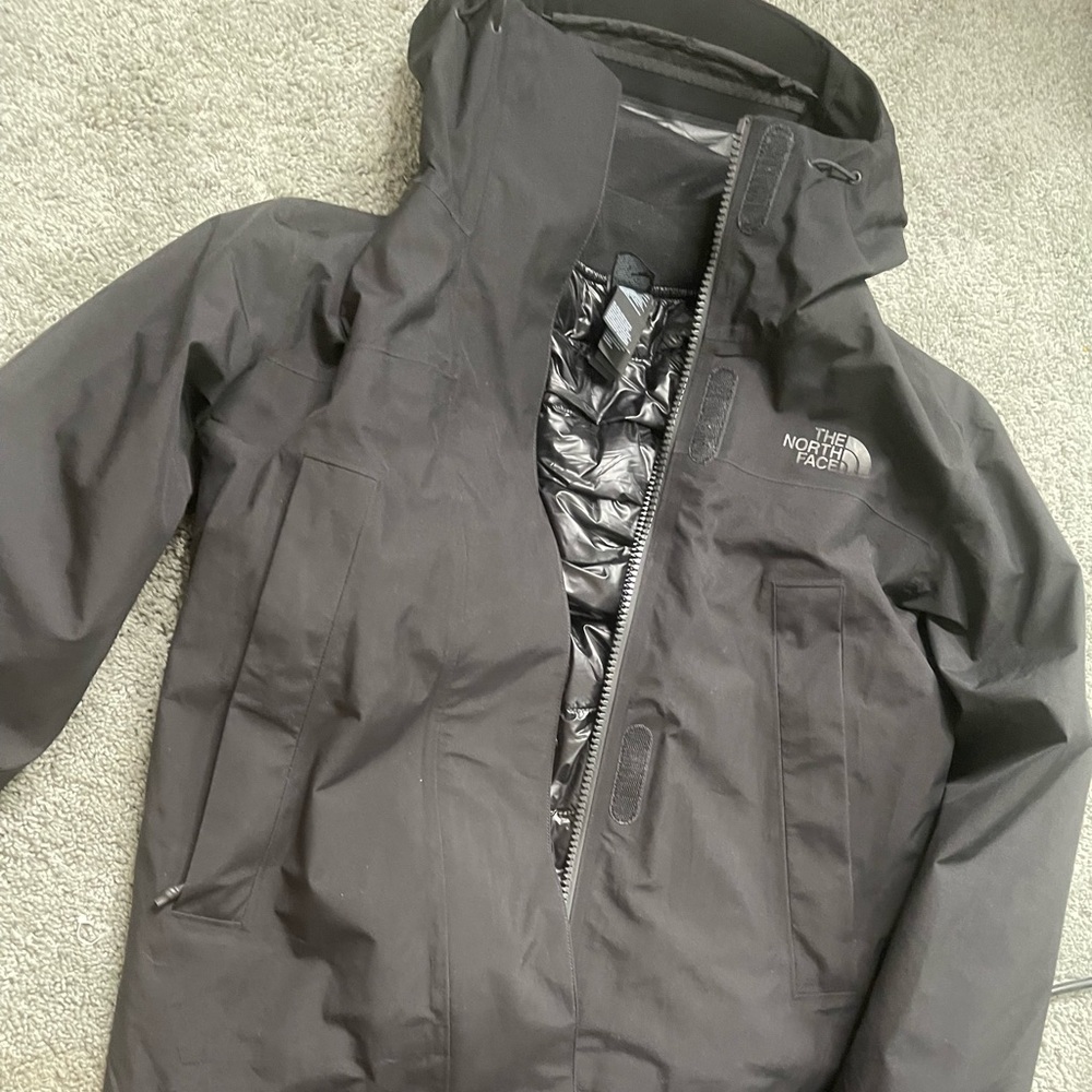 Mid length double coat black north face